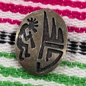 Hopi etched overlay pin